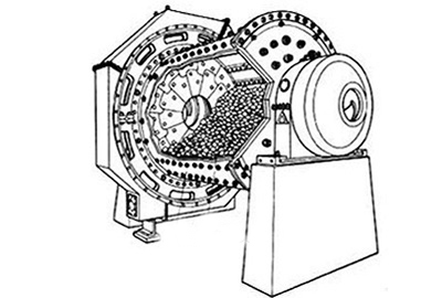 Working site of wet type ball mill