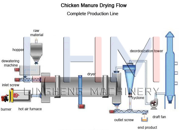 Chicken Manure Dryer Flow